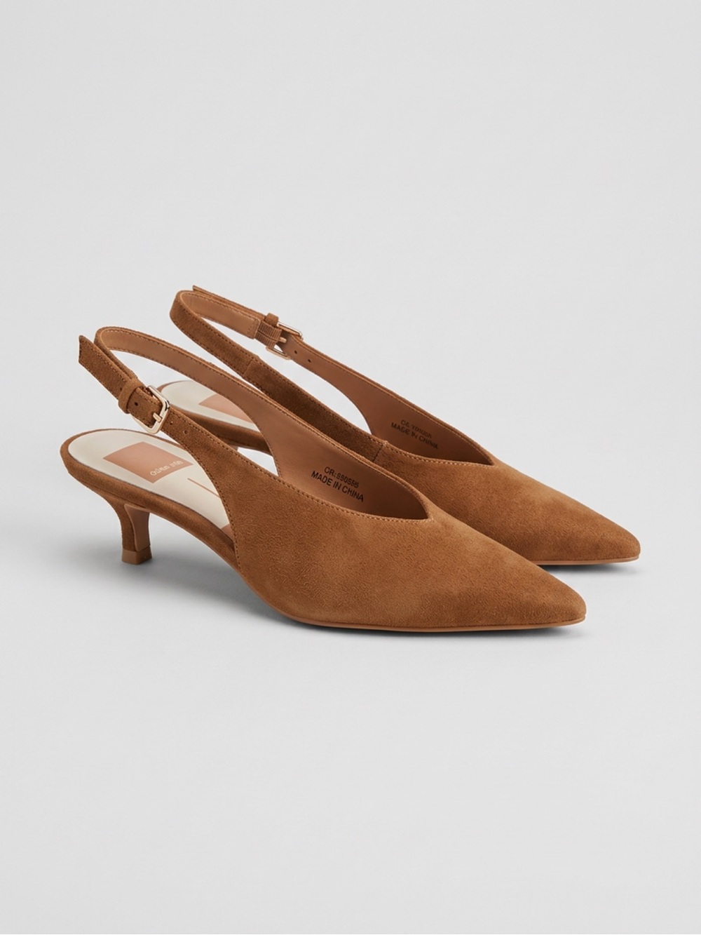 Dolce Vita Brown Suede Pointed-Toe Slingback Kitten Heels size 6